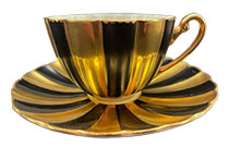 Shelley Ludlow Black and Gold cup and saucer