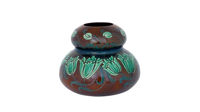 brown squat vase